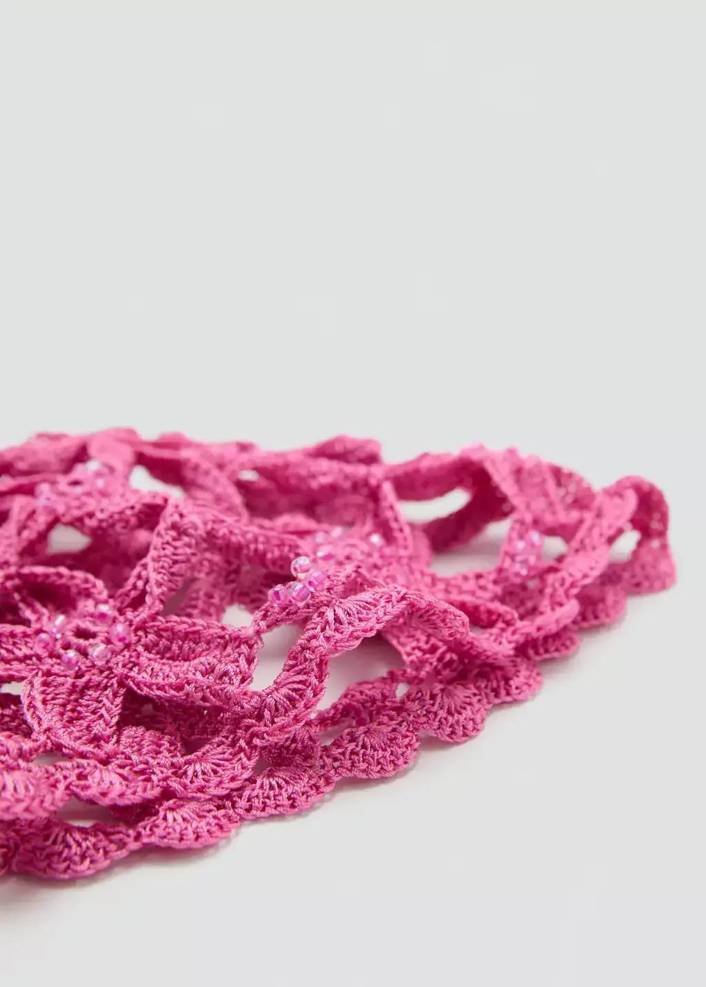 Pink Crochet Hat With Star Design, Pink, large image number 0