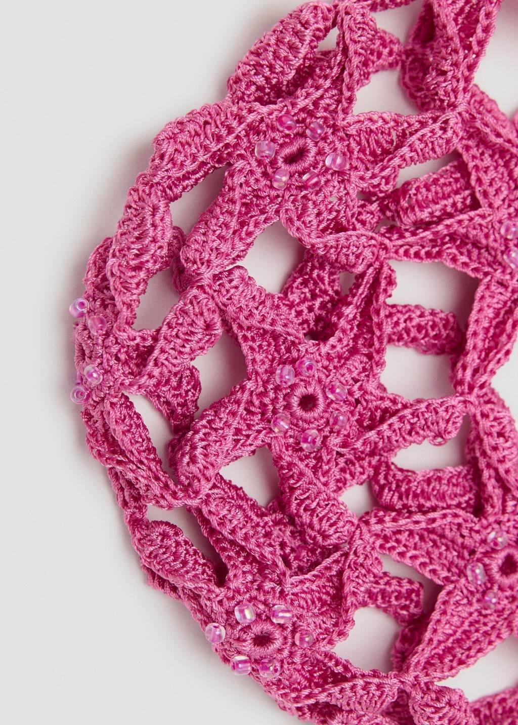 Pink Crochet Hat With Star Design, Pink, large image number 1