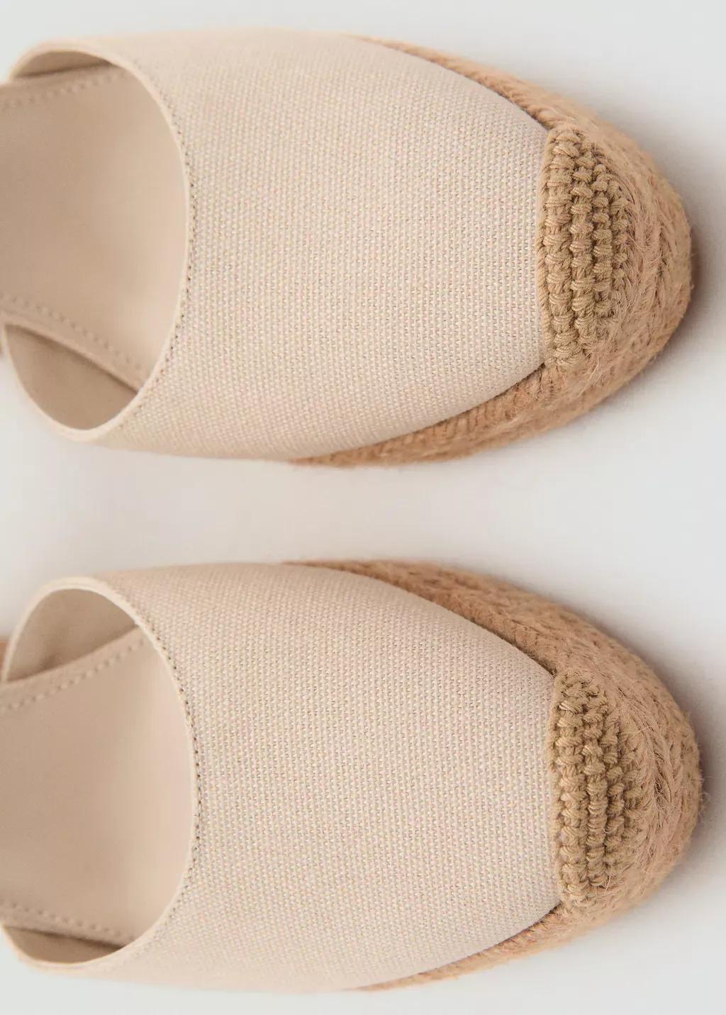 Beige Combined Tied Wedges, , large image number 1