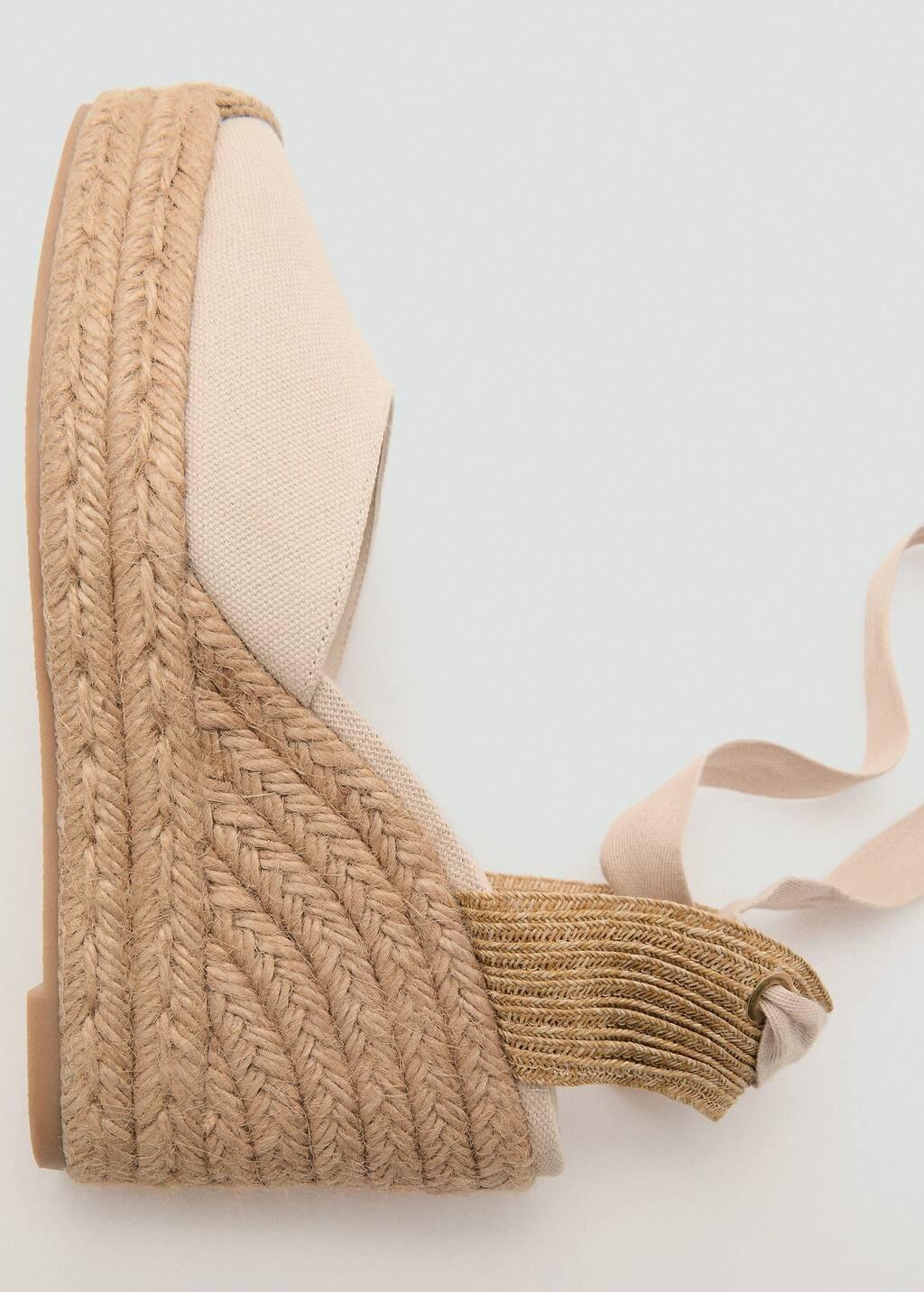Beige Combined Tied Wedges, , large image number 2