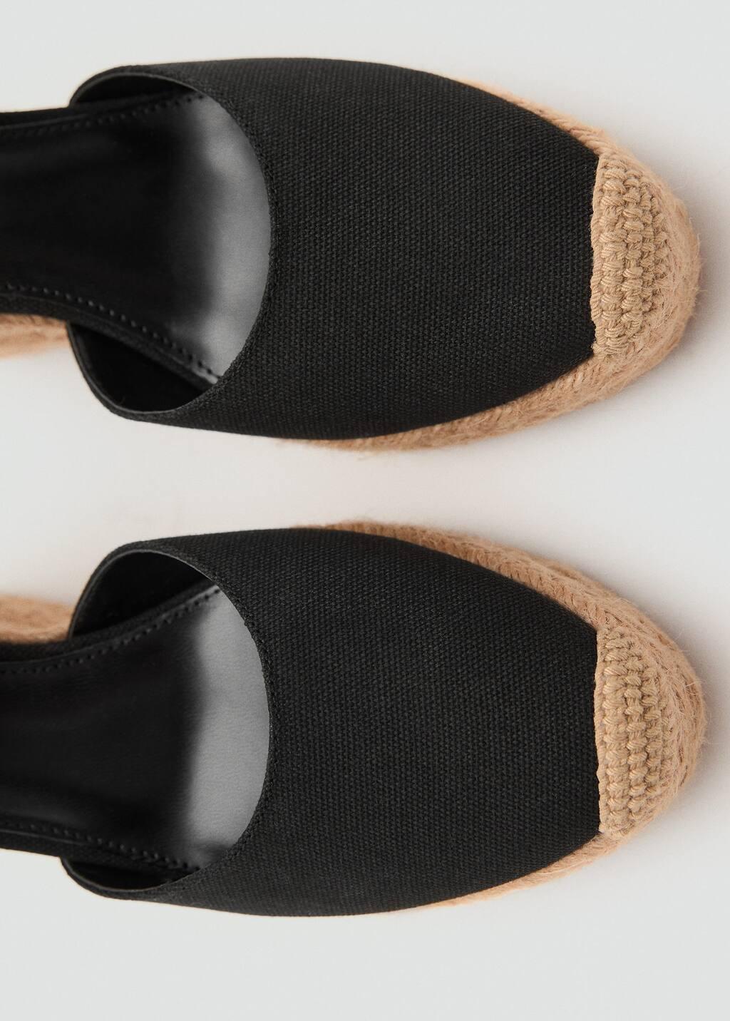 BLACK Combined tied wedges, Black, medium