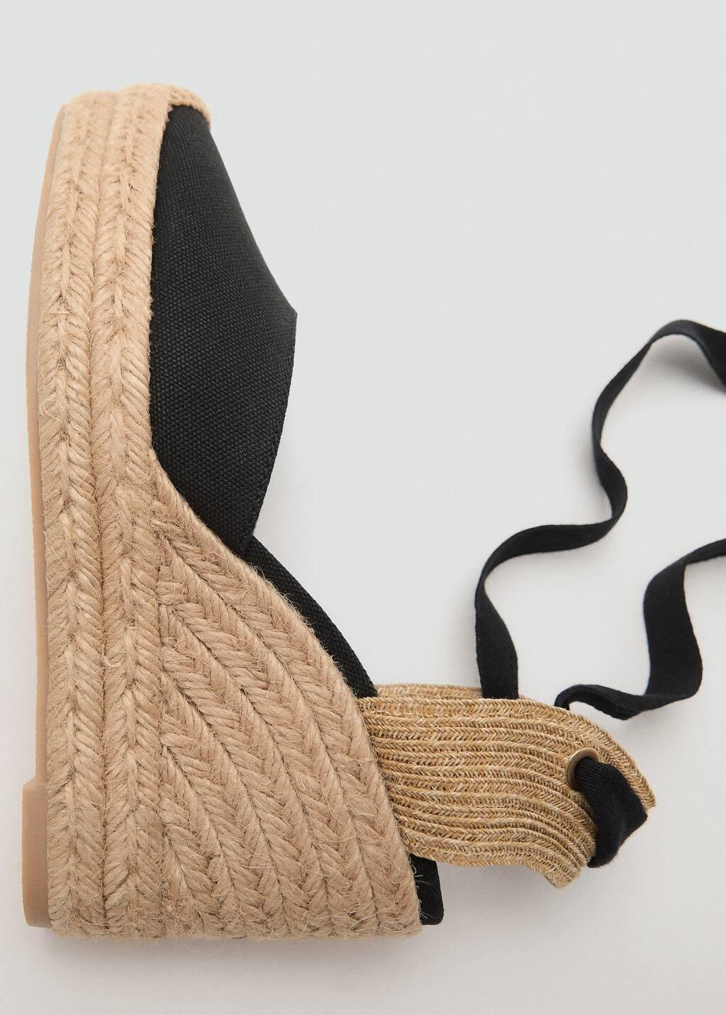 BLACK Combined tied wedges, Black, medium