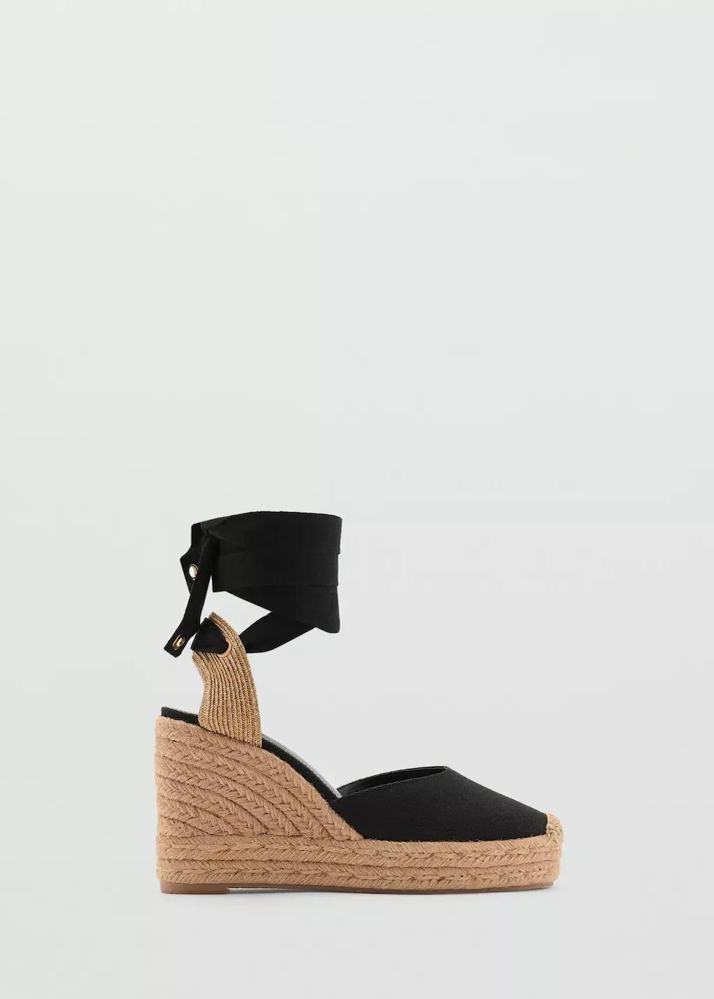 Black Combined Tied Wedges, , large image number 3