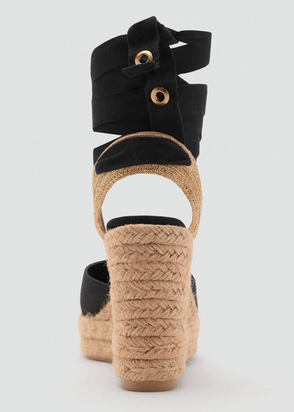 Black Combined Tied Wedges, , large image number 4