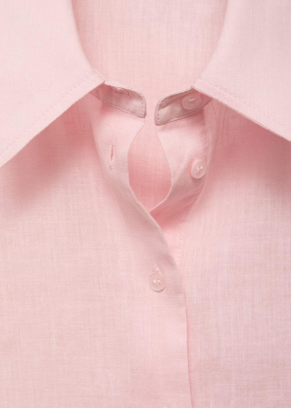 Pink Lt Pastel Short Sleeve Linen-Blend Shirt, , large image number 2