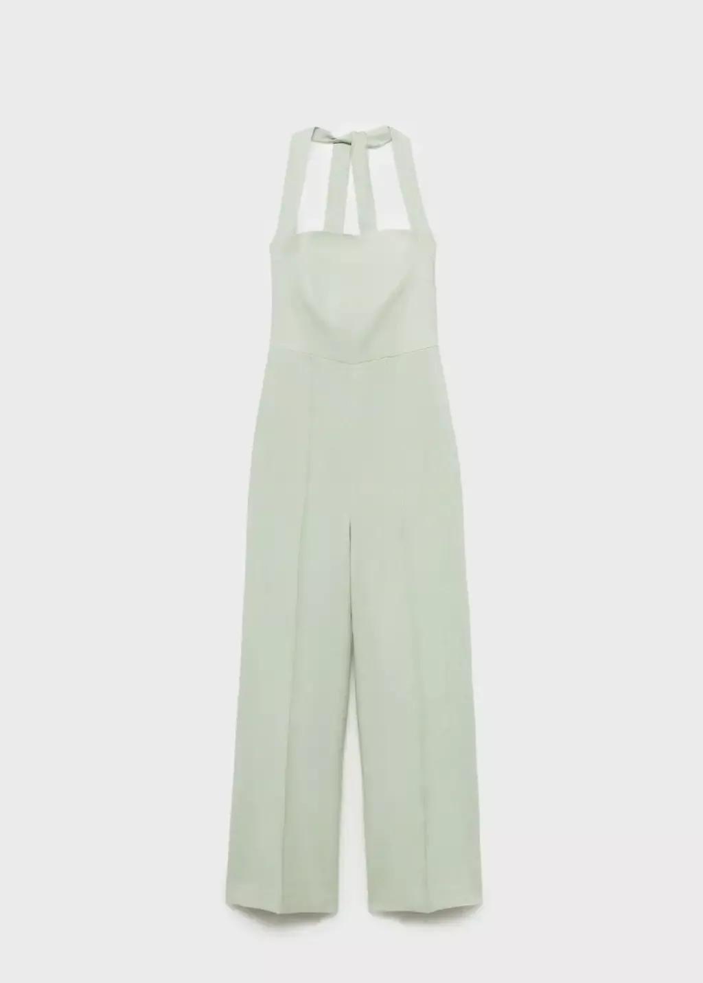 Green Linen Halter Jumpsuit, , large image number 3