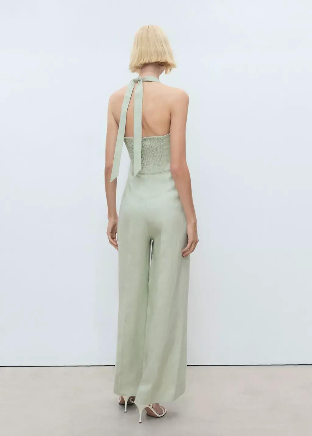 Green Linen Halter Jumpsuit, , large image number 7