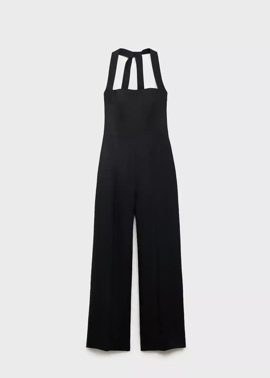 Black Linen Halter Jumpsuit, , large image number 3