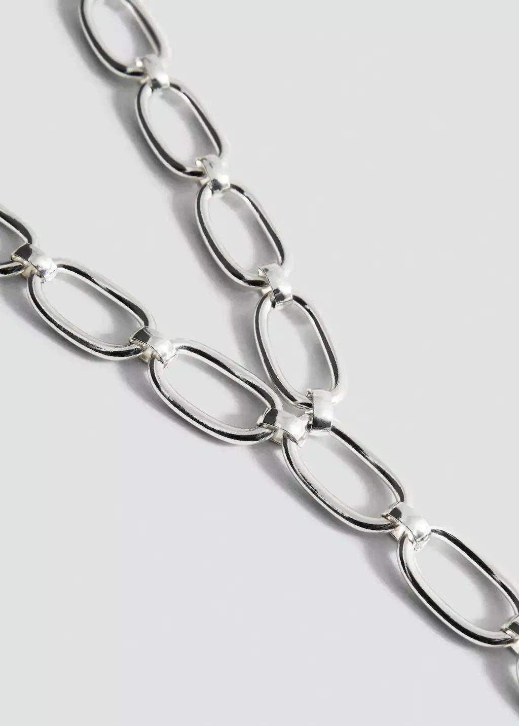 Silver Lariat-Design Necklace, Silver, large image number 0
