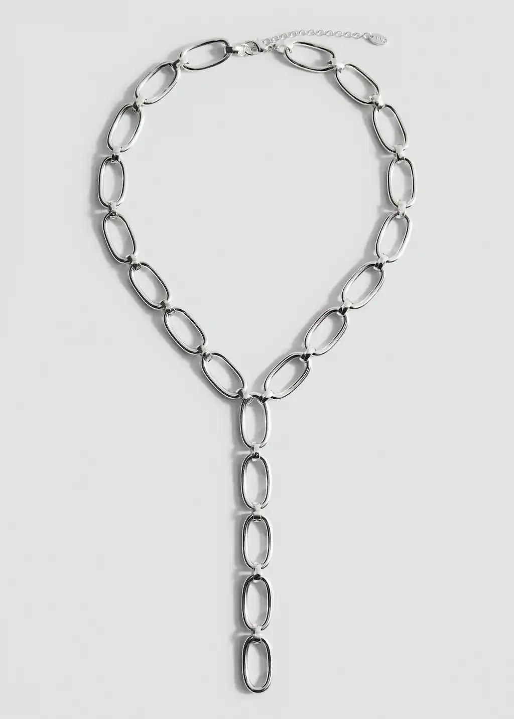 Silver Lariat-Design Necklace, Silver, large image number 2