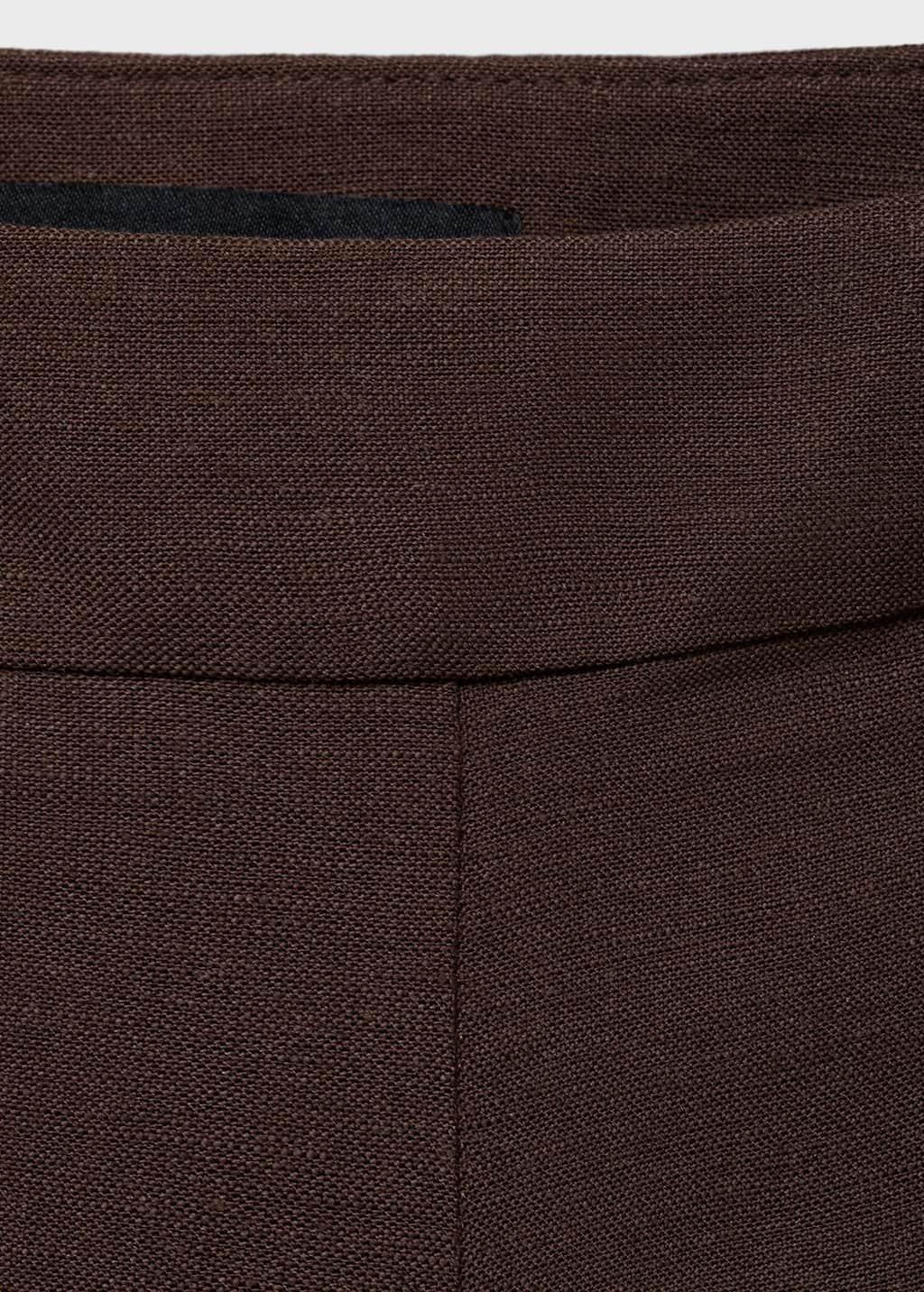 Brown Linen-Blend Suit Bermuda Shorts, , large image number 2