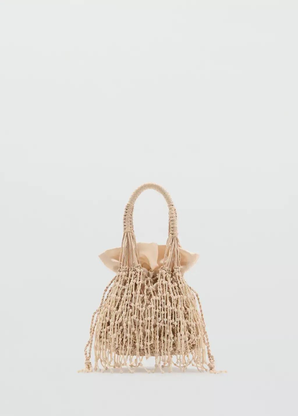 LIGHT BEIGE Beaded handbag, Light Beige, large image number 3