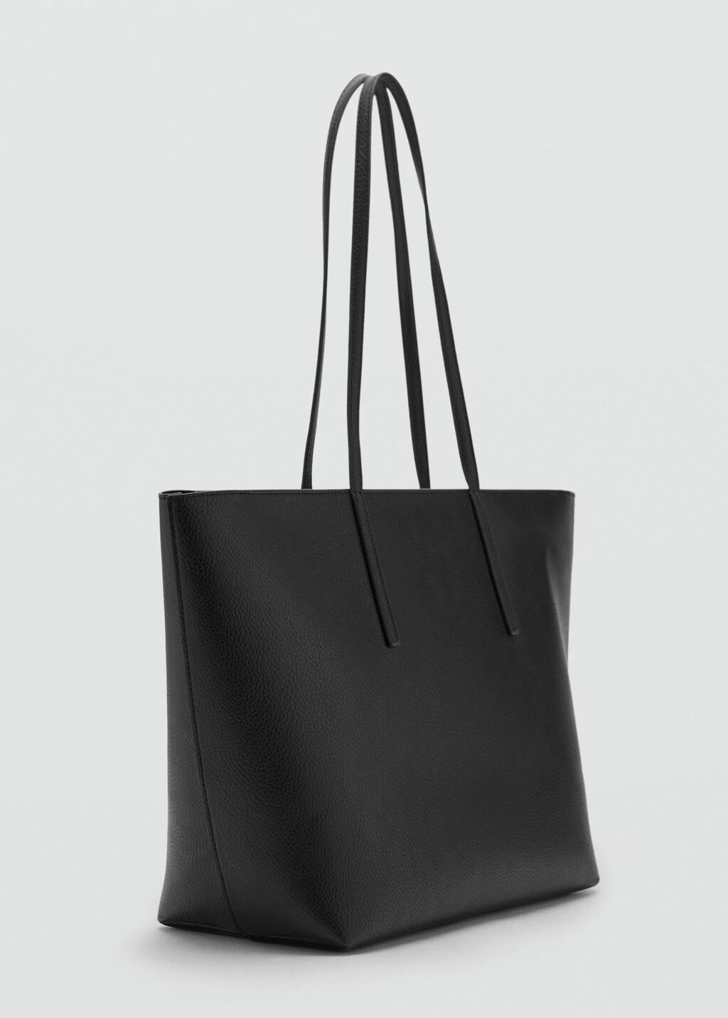 BLACK Shopper bag with double handle, 0201_99, medium