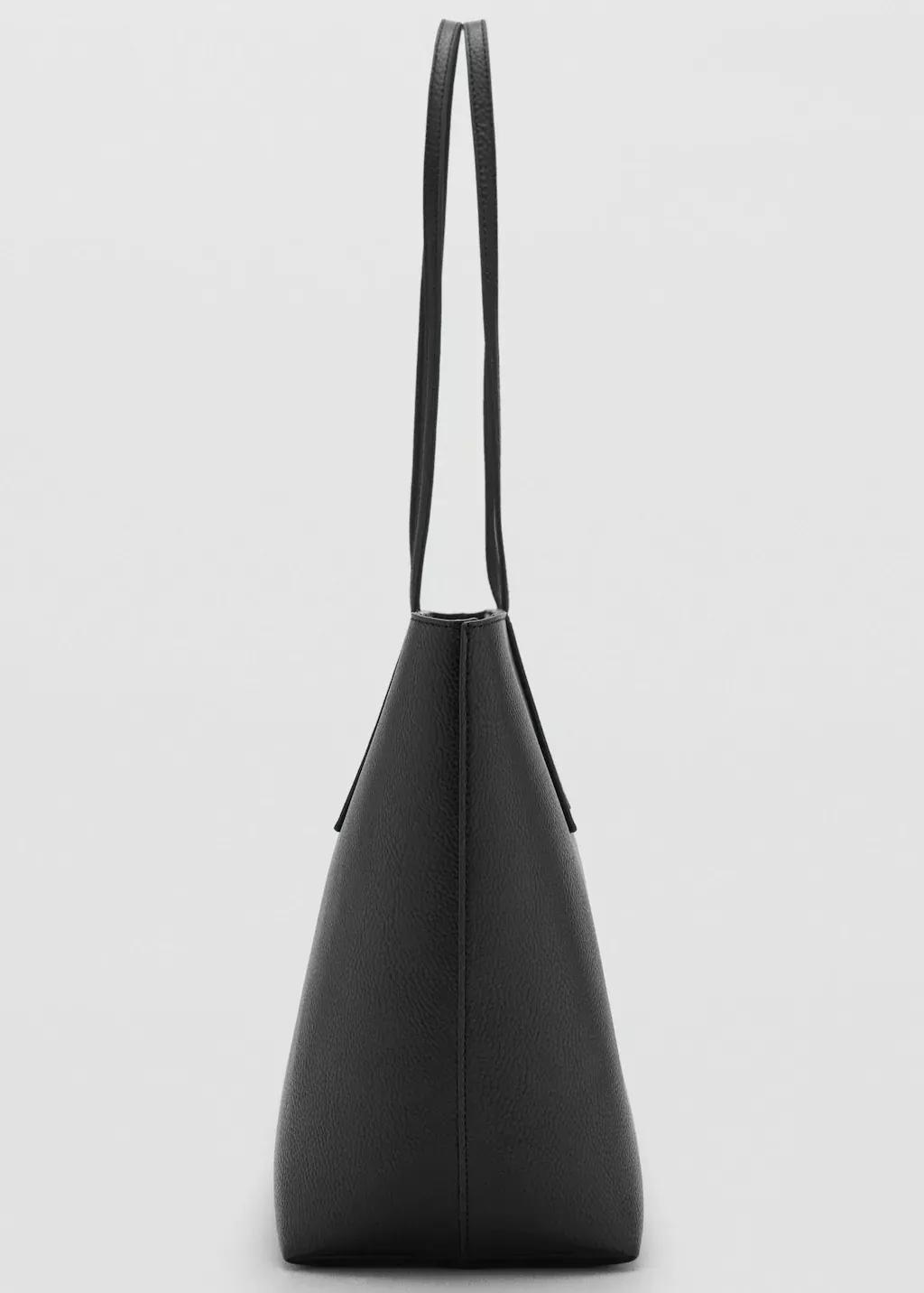 BLACK Shopper bag with double handle, 0201_99, medium