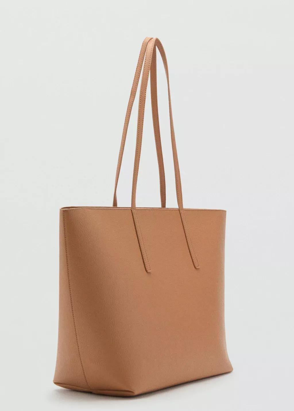Brown Shopper bag with double handle, 0201_CU, medium