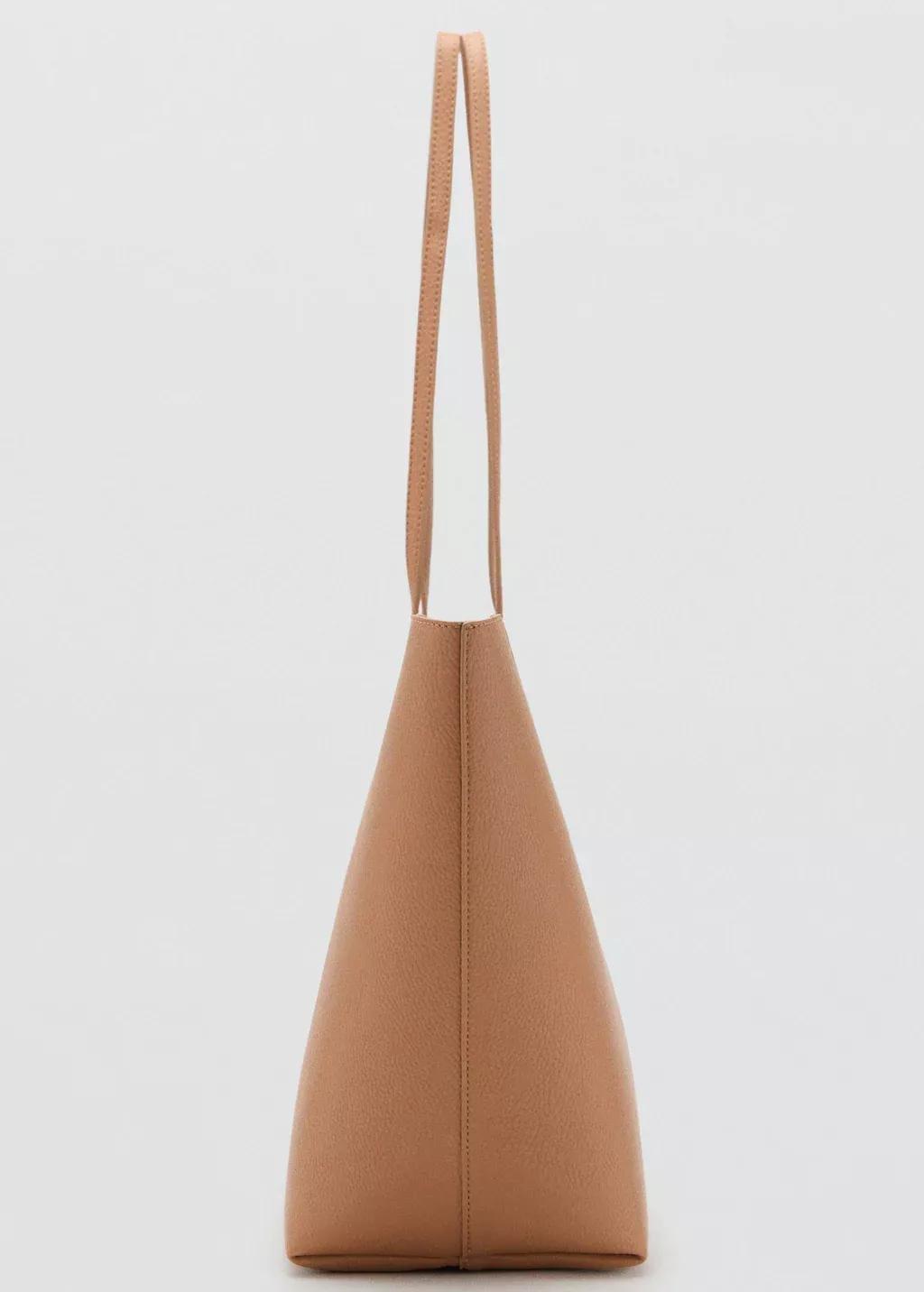 Brown Shopper bag with double handle, 0201_CU, medium