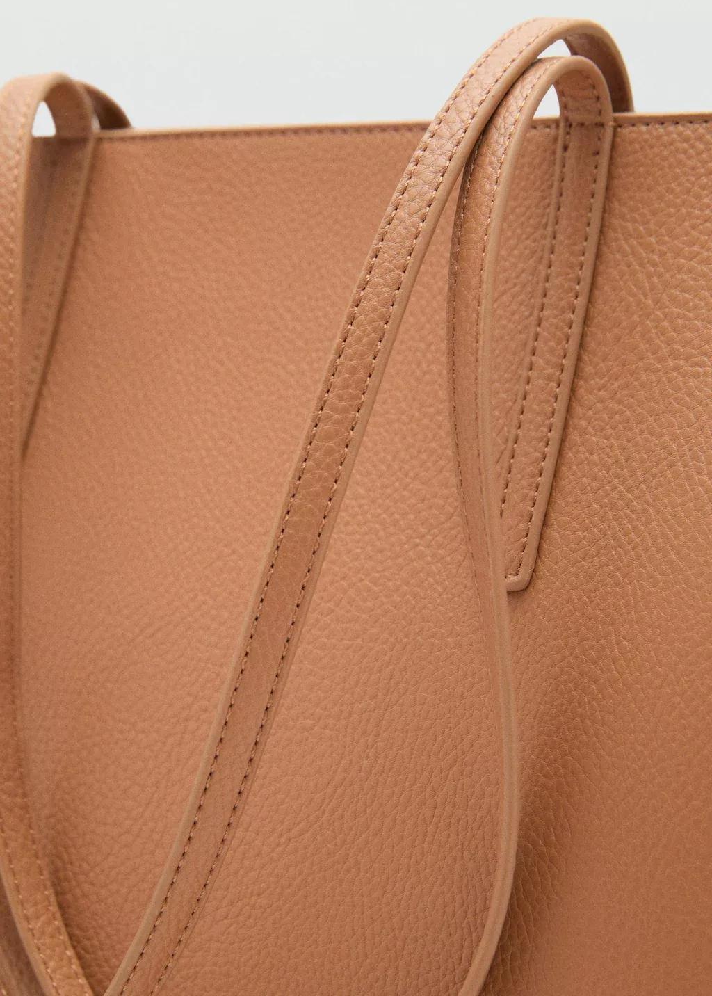 Brown Shopper bag with double handle, 0201_CU, medium