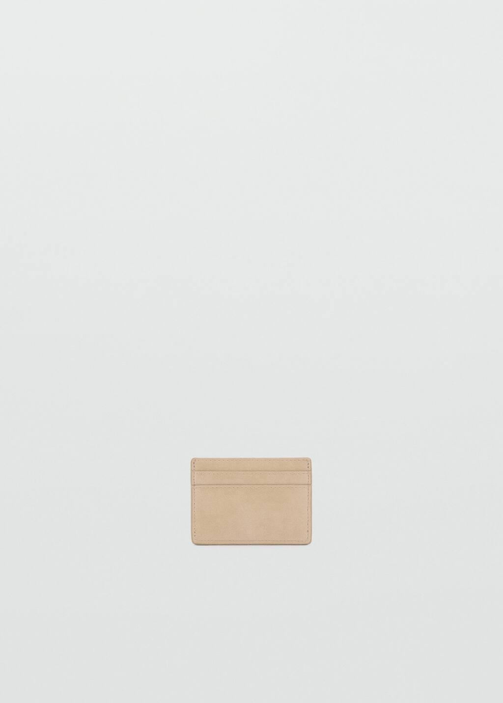Beige Leather-Effect Card Holder, Light Beige, large image number 0