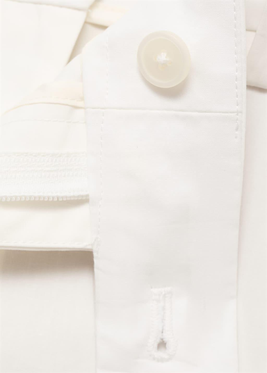 White Cotton Shorts, Natural White, large image number 5