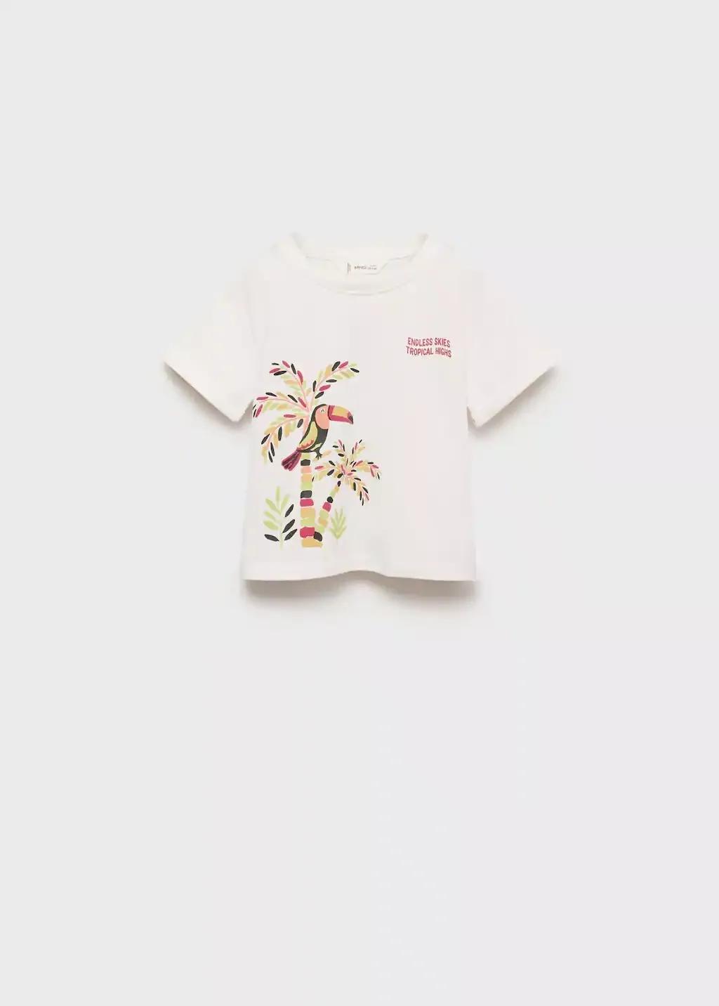White Printed Cotton-Blend T-Shirt, , large image number 0