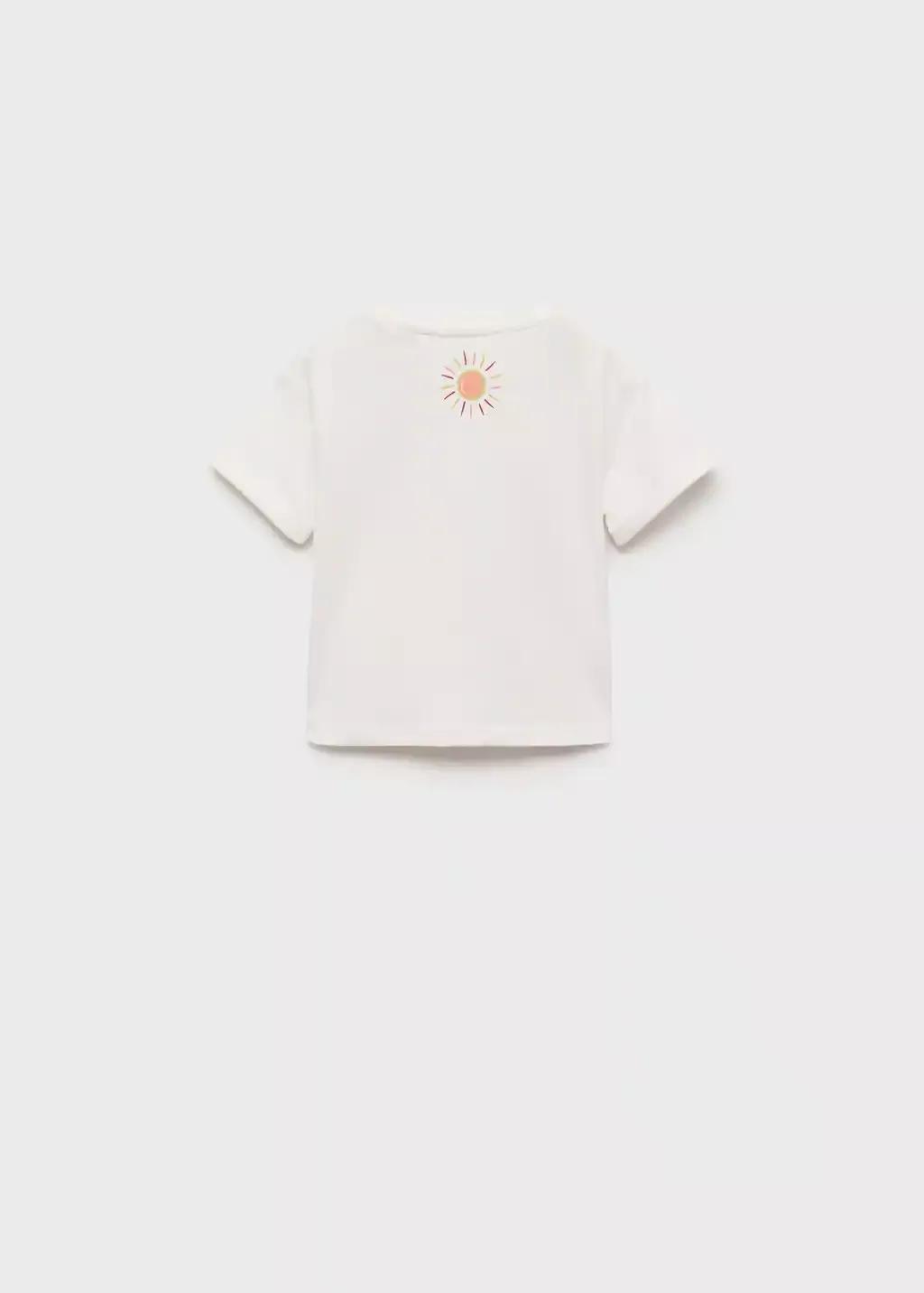 White Printed Cotton-Blend T-Shirt, , large image number 1