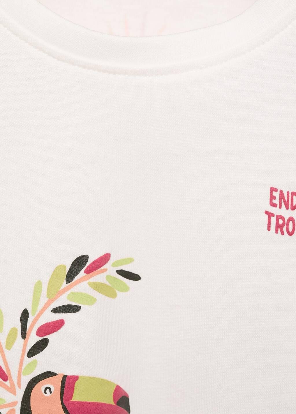 White Printed Cotton-Blend T-Shirt, , large image number 3