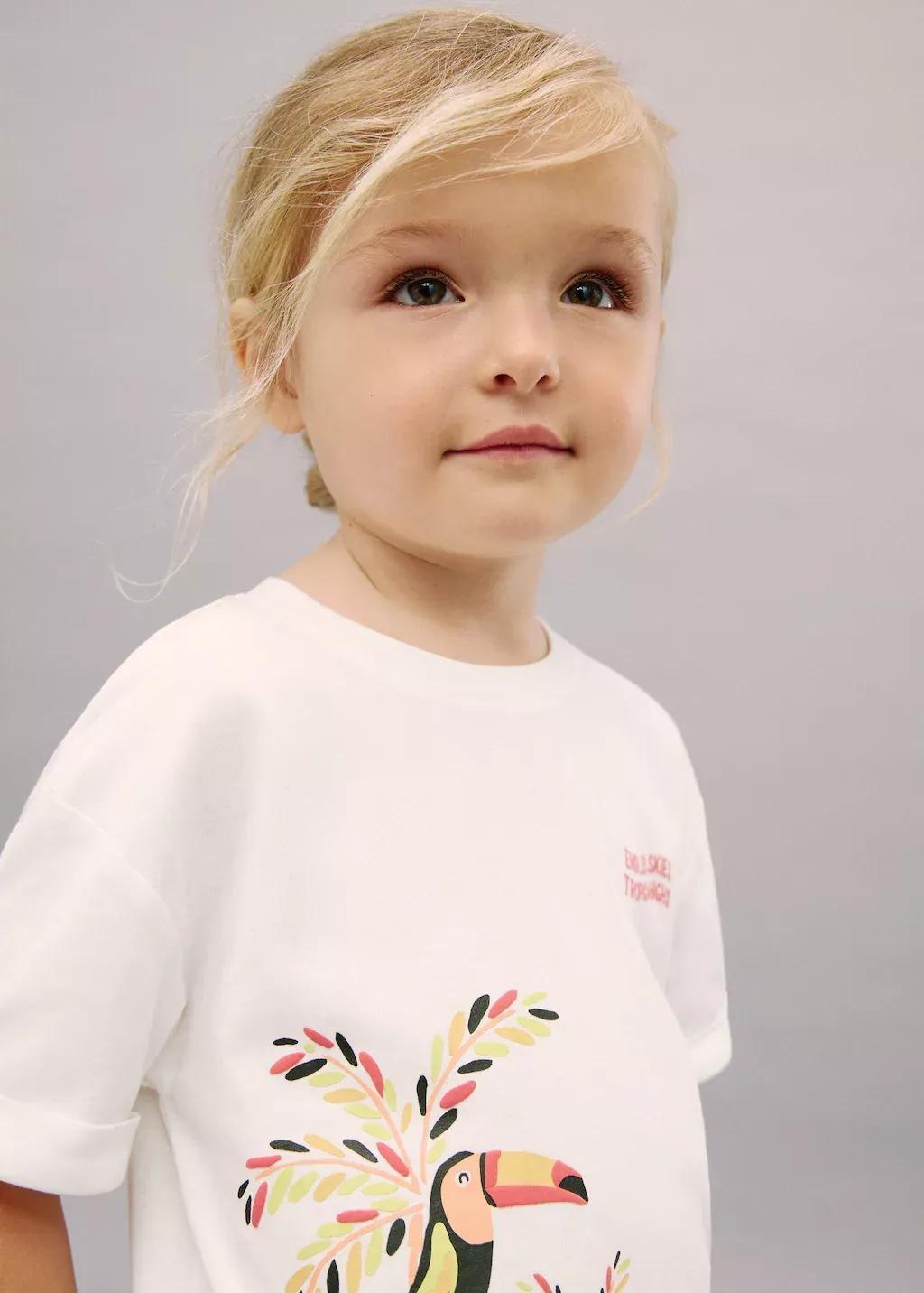 White Printed Cotton-Blend T-Shirt, , large image number 4