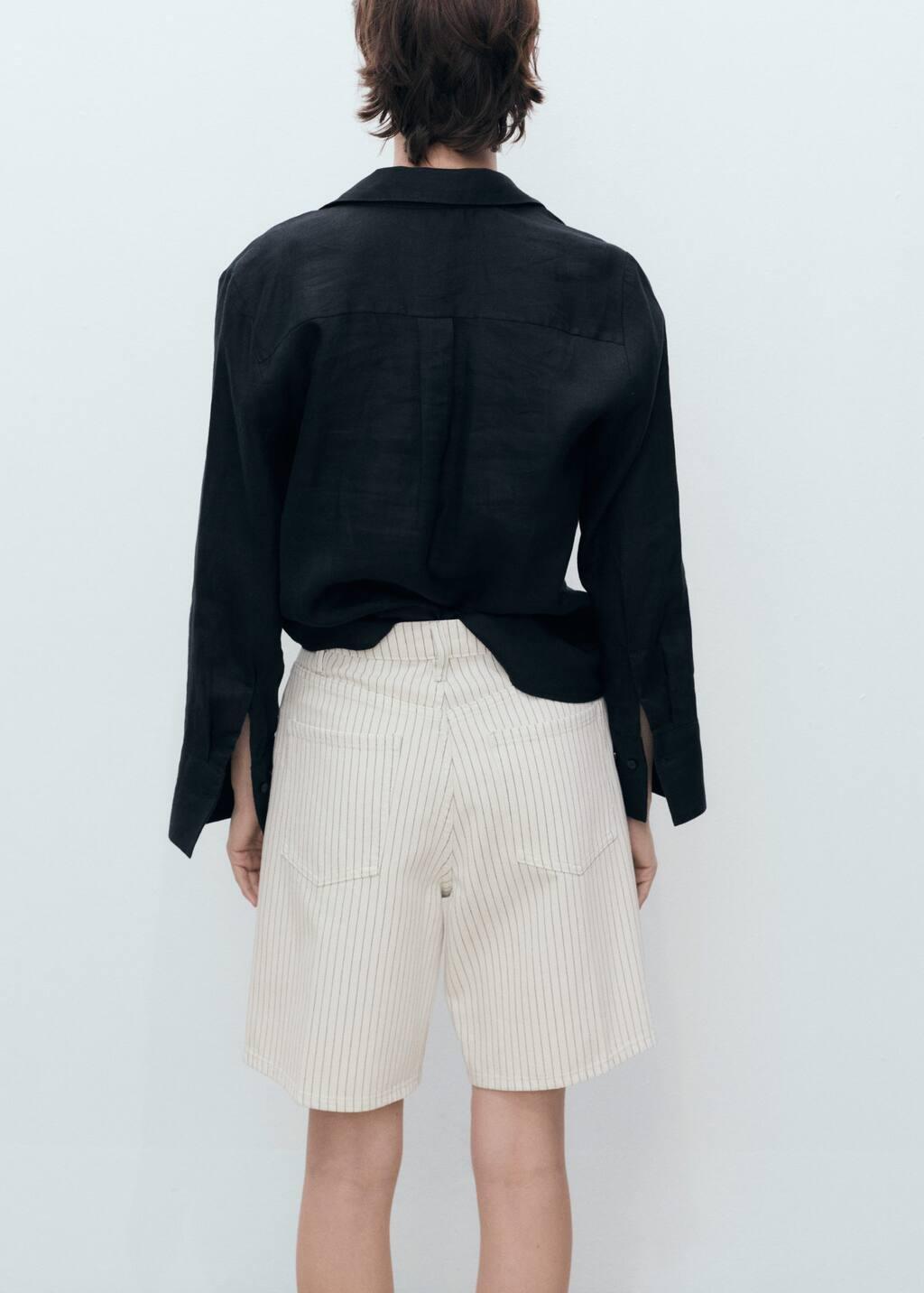 NATURAL WHITE High-waist straight-fit denim shorts, 0201_02, large image number 4