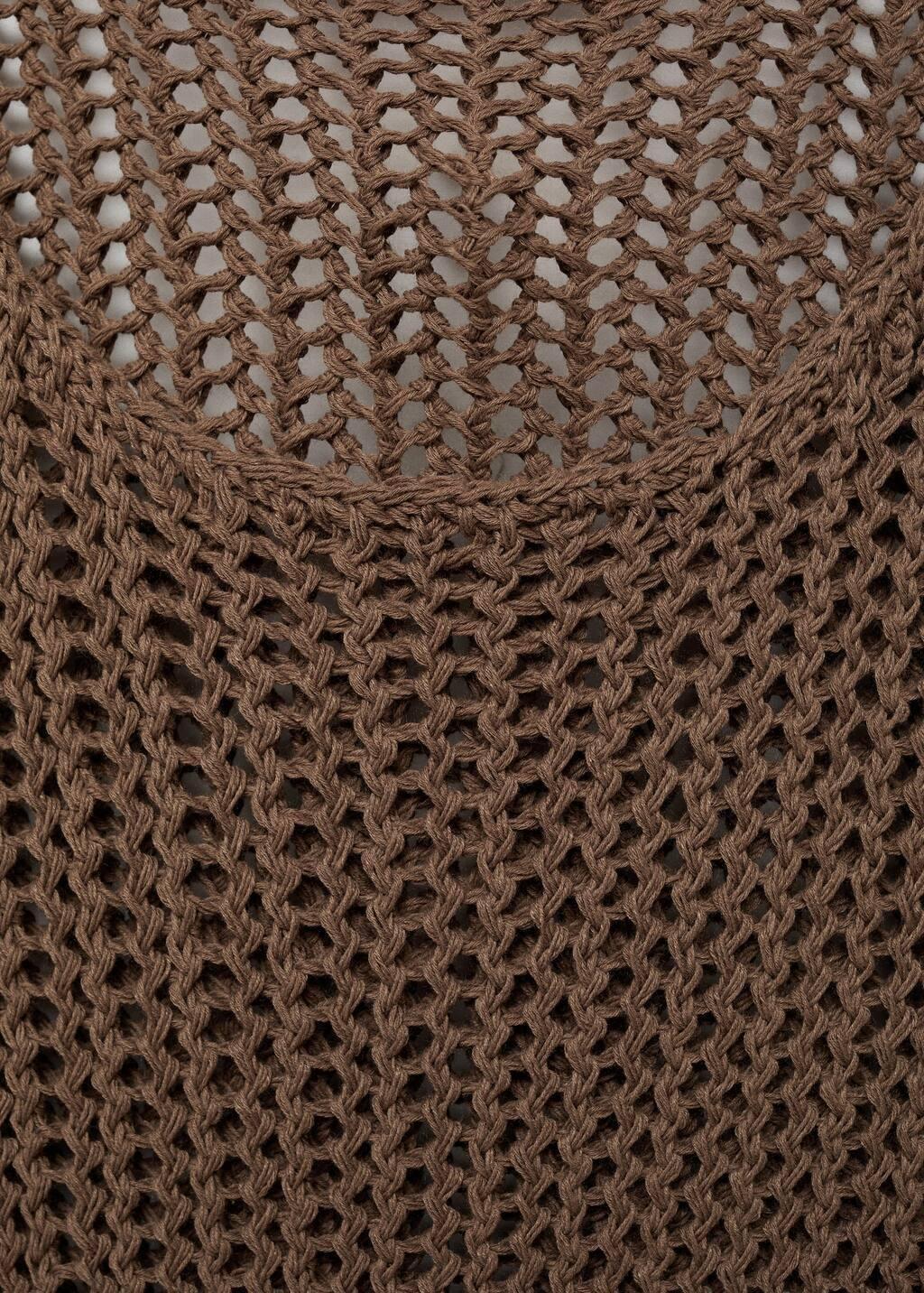 Brown Crochet Long Dress, , large image number 1