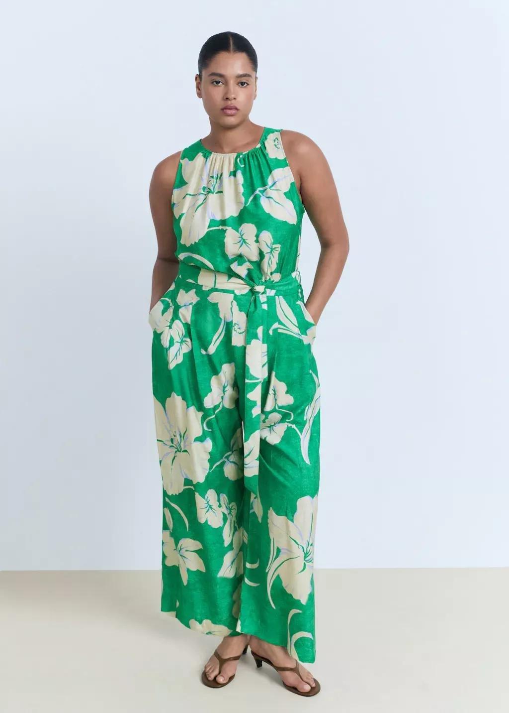 Green Belt Printed Jumpsuit, , large image number 2