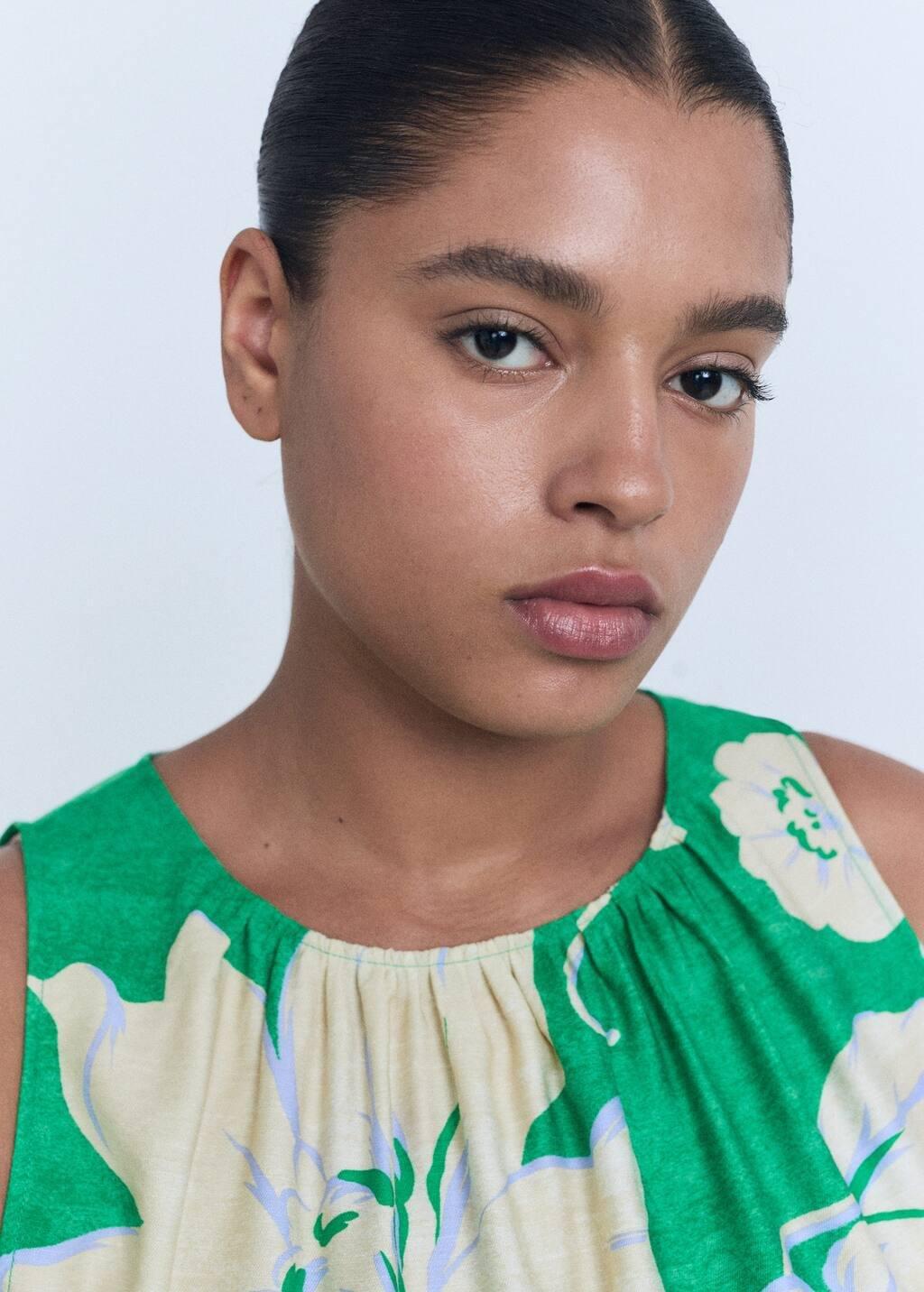 GREEN Belt printed jumpsuit, Green, large image number 4
