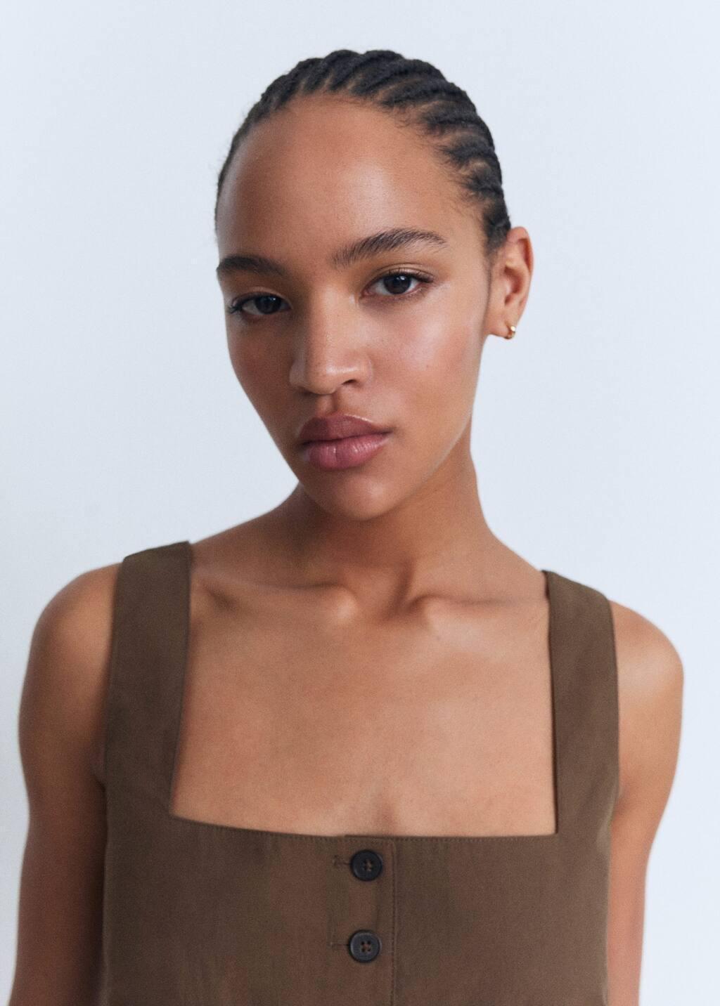 BROWN Cotton suit waistcoat, Brown, medium