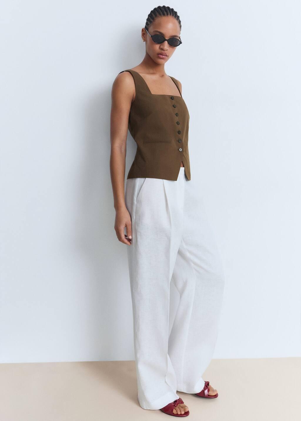Brown Cotton Suit Waistcoat, , large image number 2