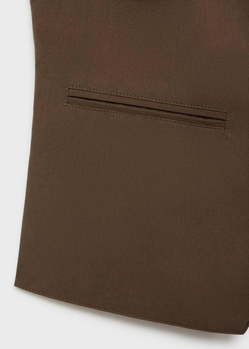 Brown Cotton Suit Waistcoat, , large image number 4