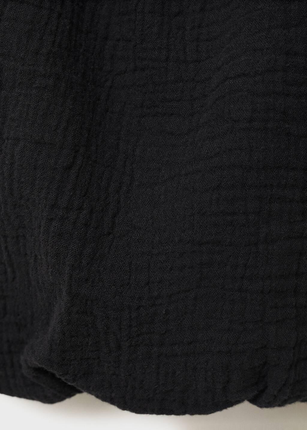 Black Puffy Strapless Blouse, , large image number 4