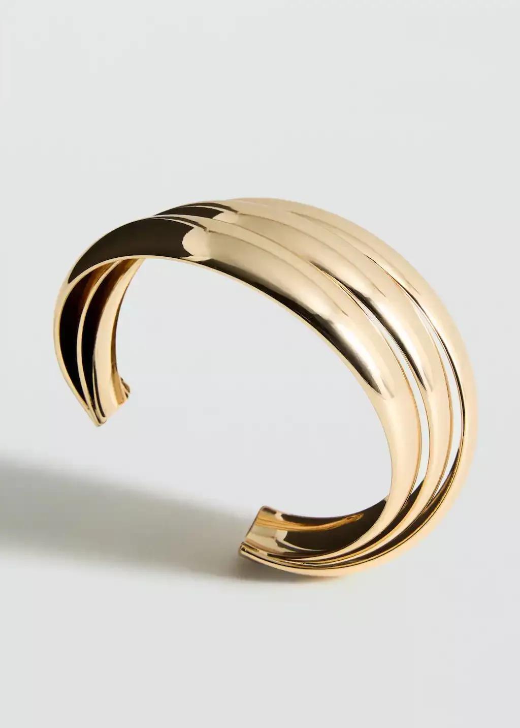 Gold Rigid Bracelet With Relief, Gold, large image number 0