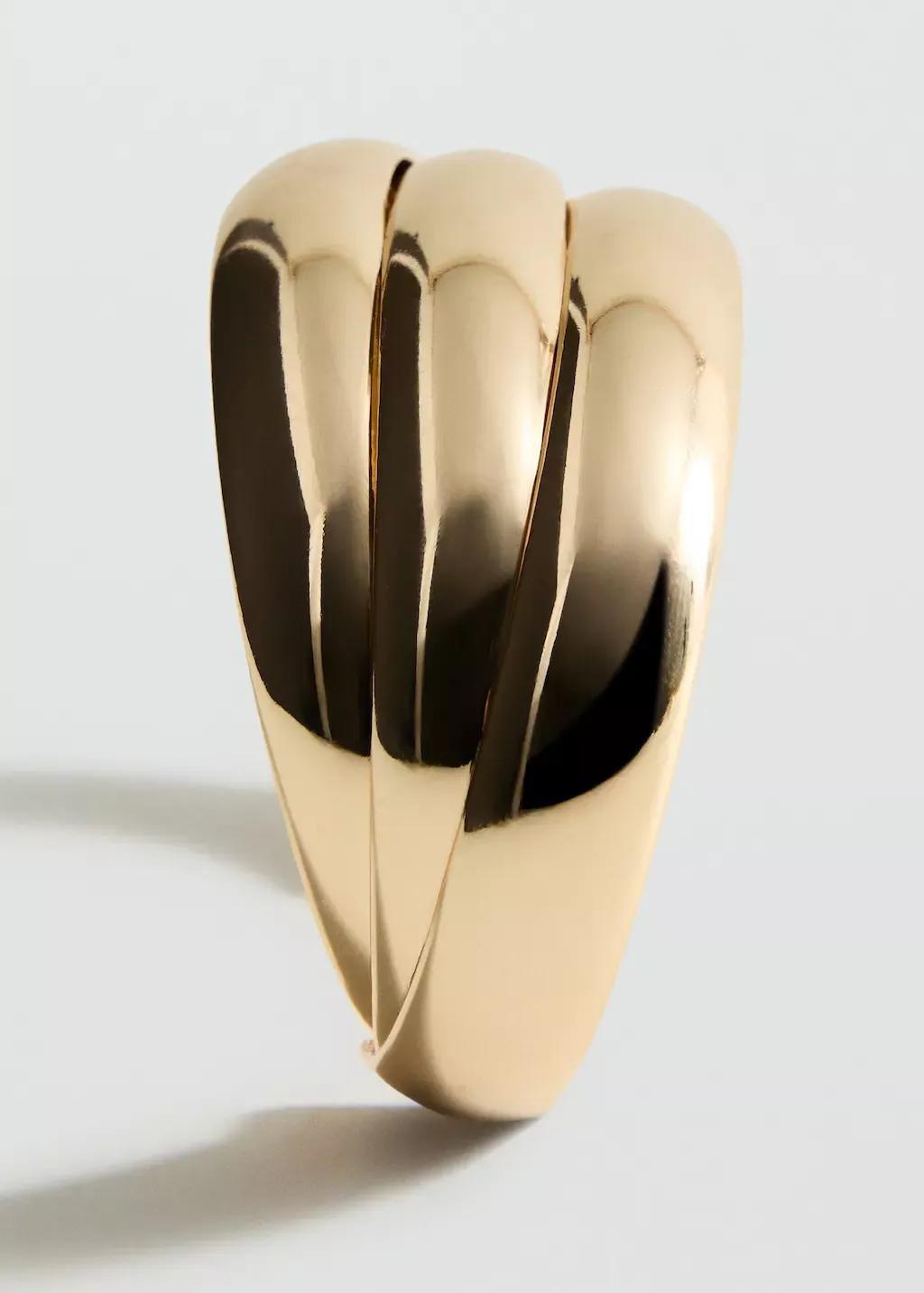 Gold Rigid Bracelet With Relief, Gold, large image number 1