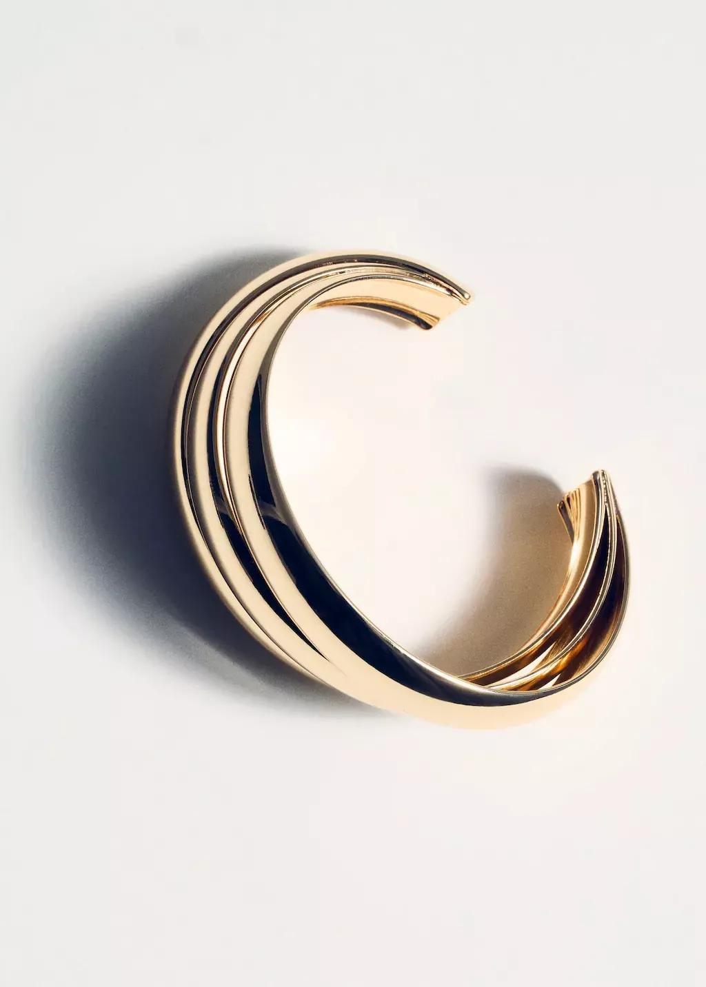 Gold Rigid Bracelet With Relief, Gold, large image number 2