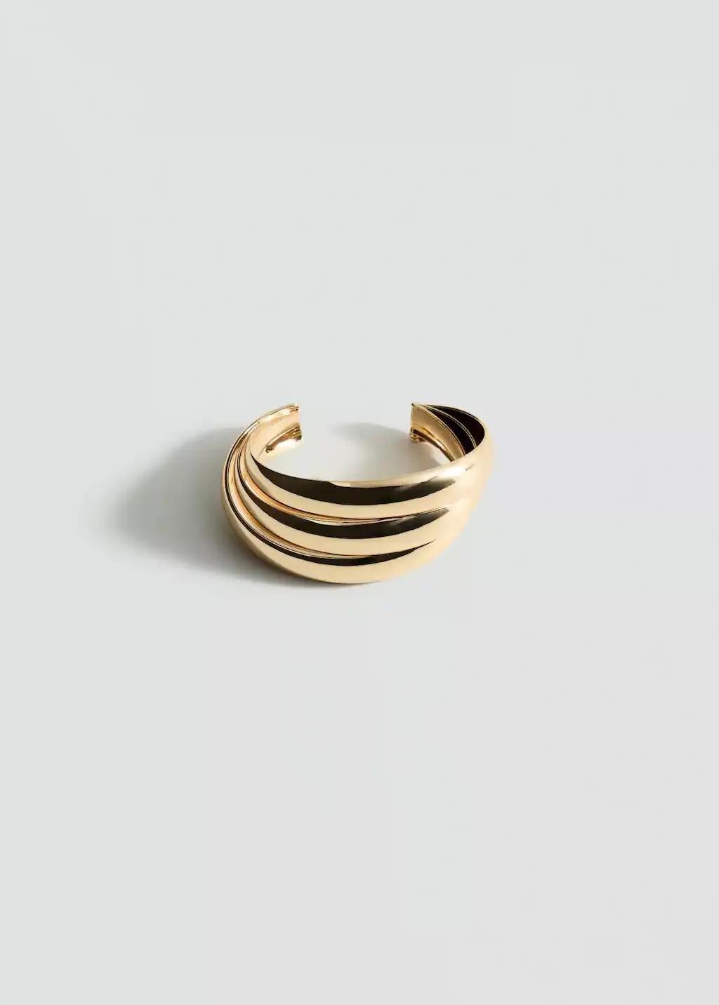 Gold Rigid Bracelet With Relief, Gold, large image number 3