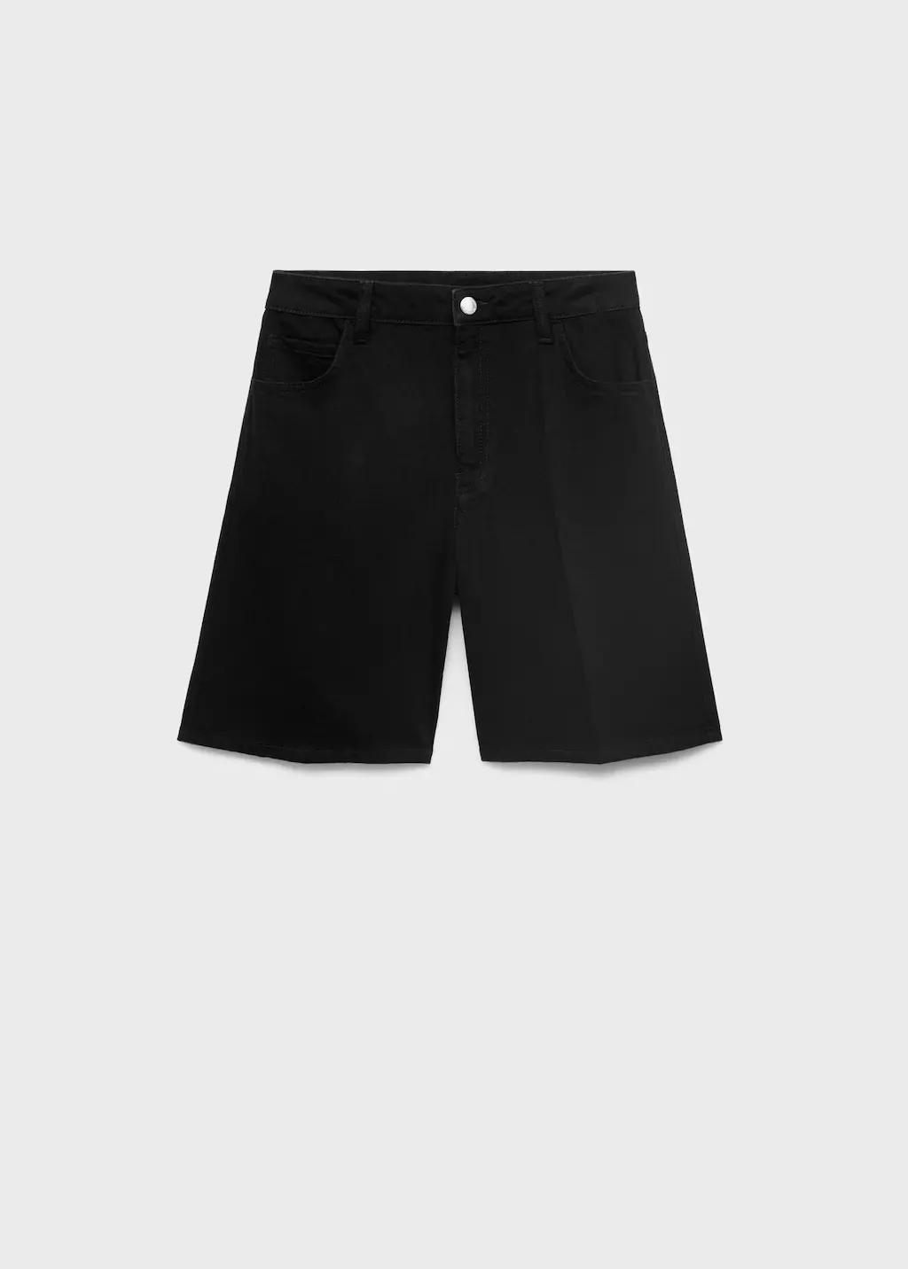 OPEN GREY High-waist straight-fit denim shorts, Open Grey, large image number 4