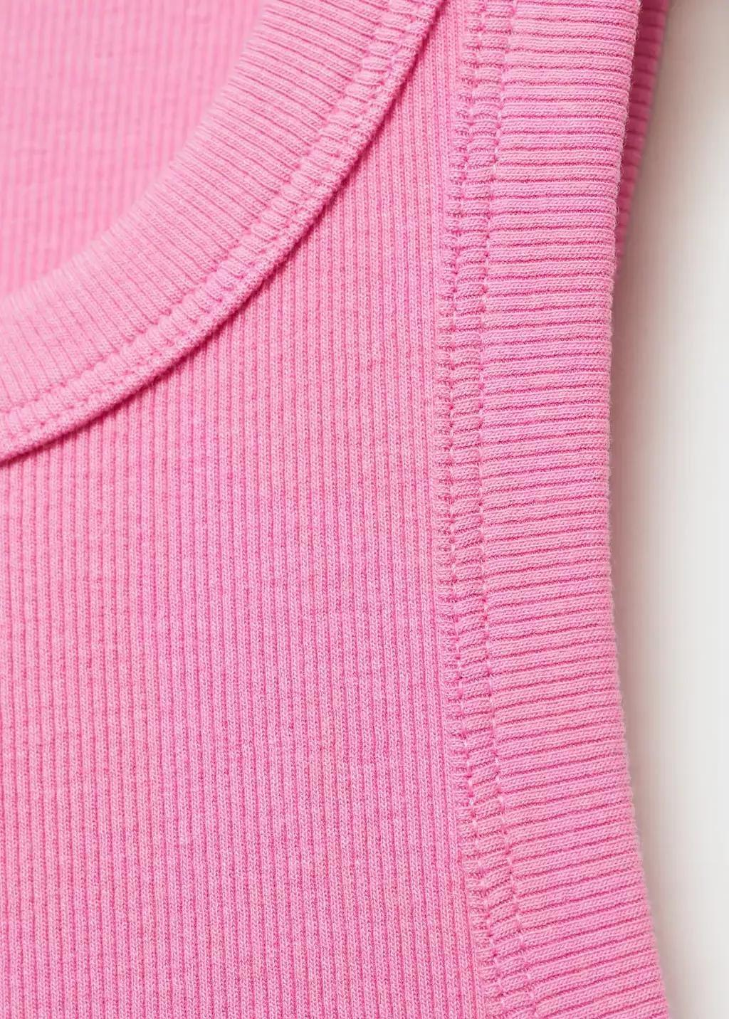 Pink Ribbed Cotton-Blend Top, Light-Pastel Pink, large image number 2