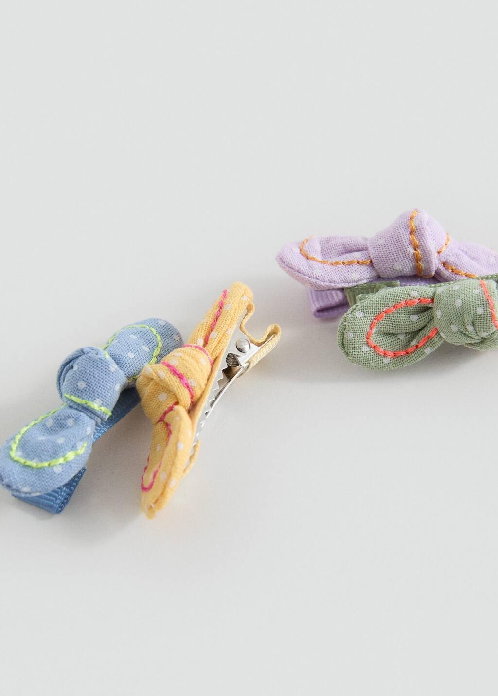 LT-PASTEL PURPLE 4 pack bow hairclips, Kids Girl, Light-Pastel Purple, large image number 0