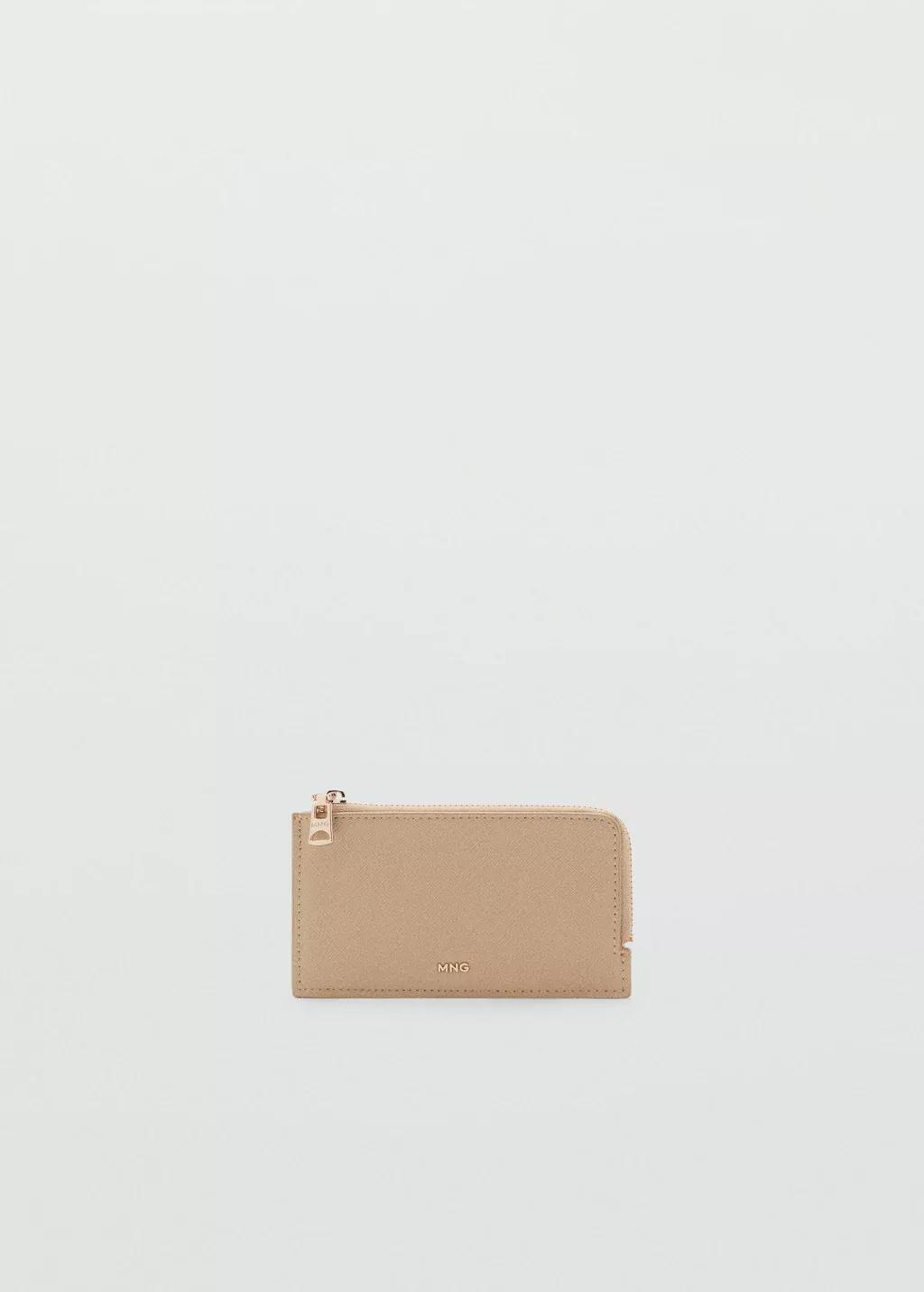Cream Saffiano-Effect Card Holder With Zip, Yellow, large image number 3