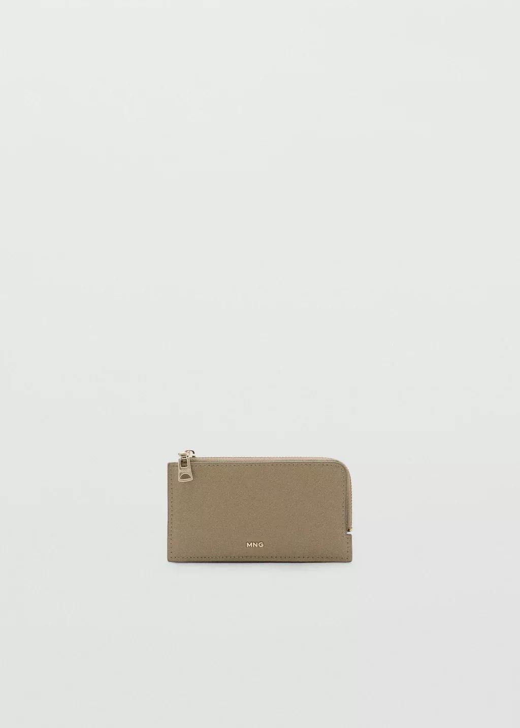 Khaki Saffiano-Effect Card Holder With Zip, Beige - Khaki, large image number 3