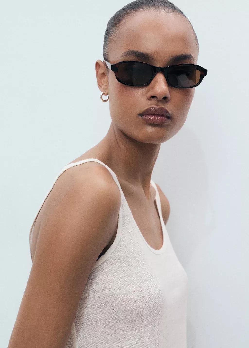 NATURAL WHITE Strappy linen top, , large image number 2