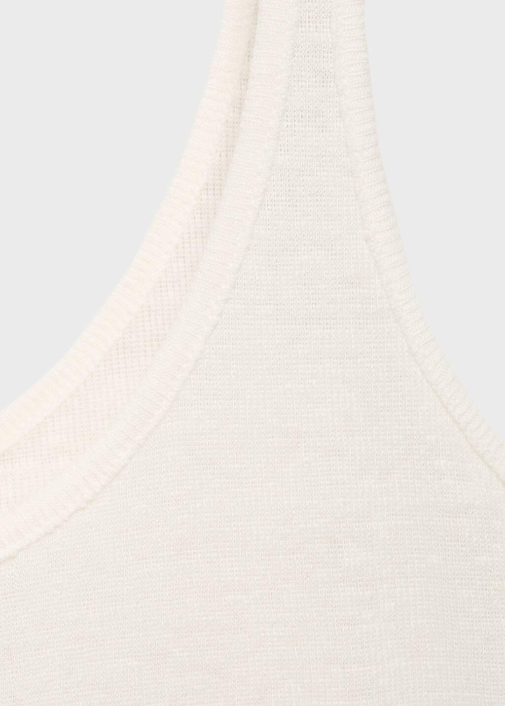 NATURAL WHITE Strappy linen top, , large image number 4