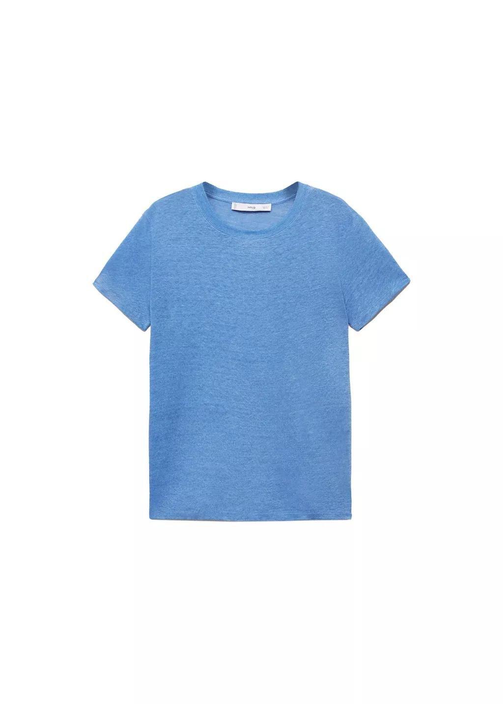 LT-PASTEL BLUE Short-sleeved linen t-shirt, Light-Pastel Blue, large image number 3