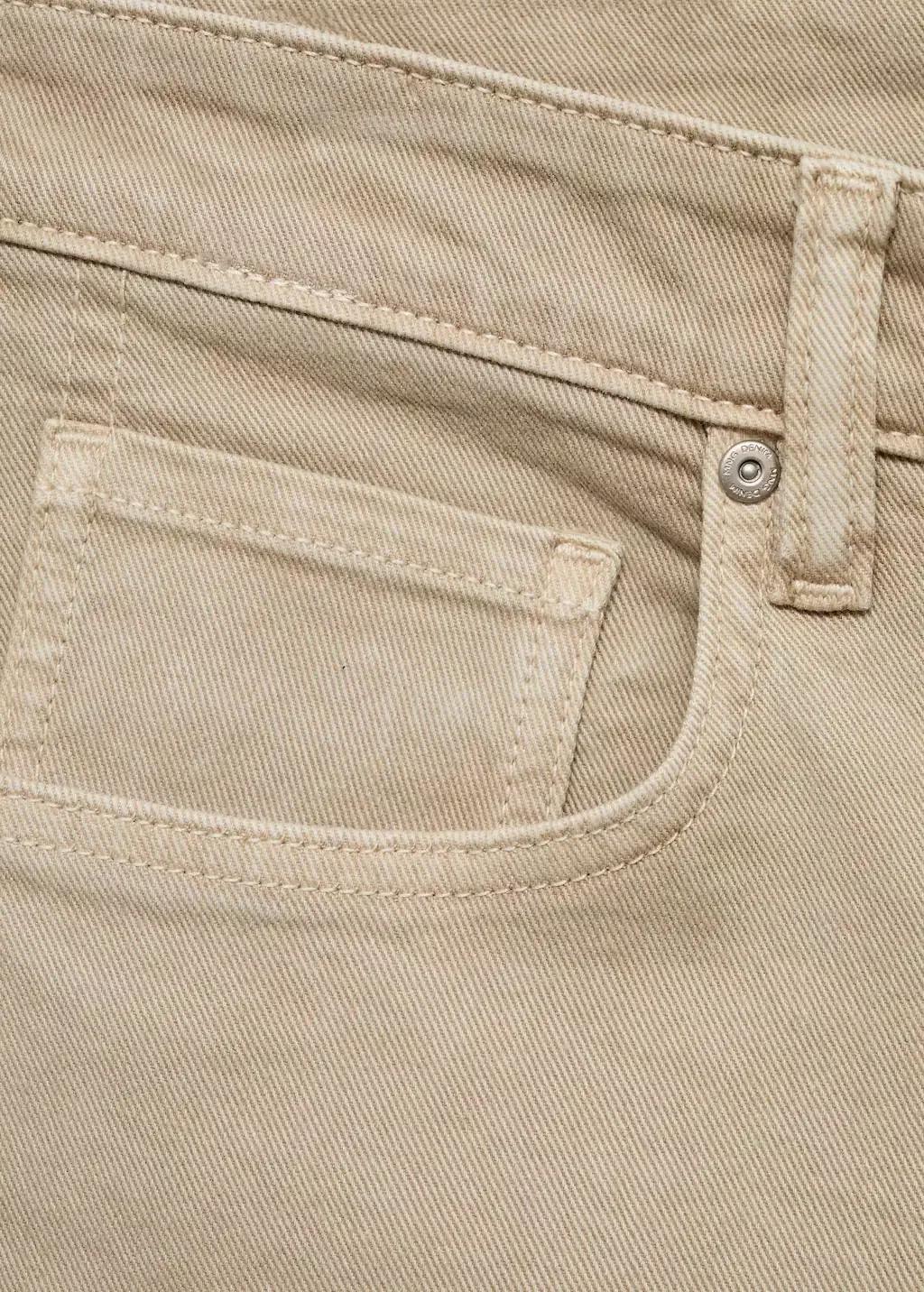 Beige Slim-Fit Denim Bermuda Shorts, Light Pastel Brown, large image number 5