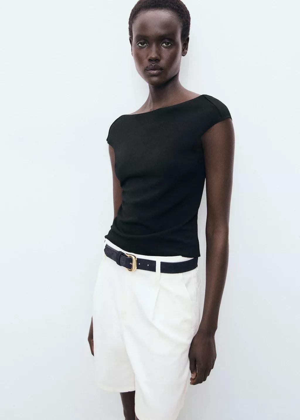 BLACK Open-back top, Black, medium