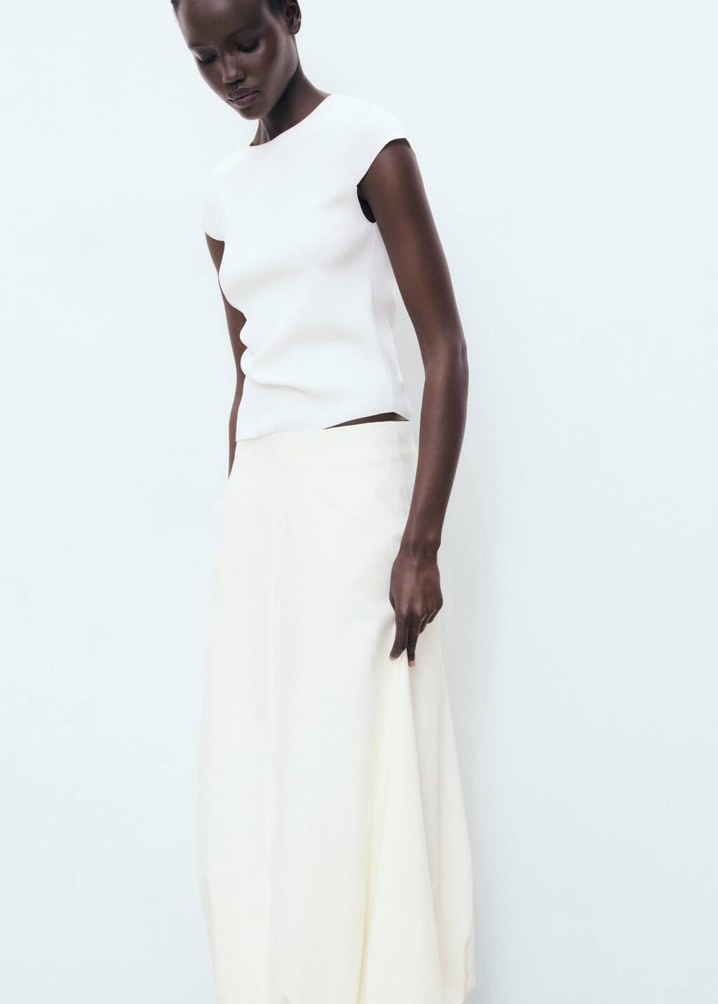 Beige Long Balloon Skirt, , large image number 2
